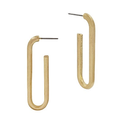 paperclip hoop earring | matte gold