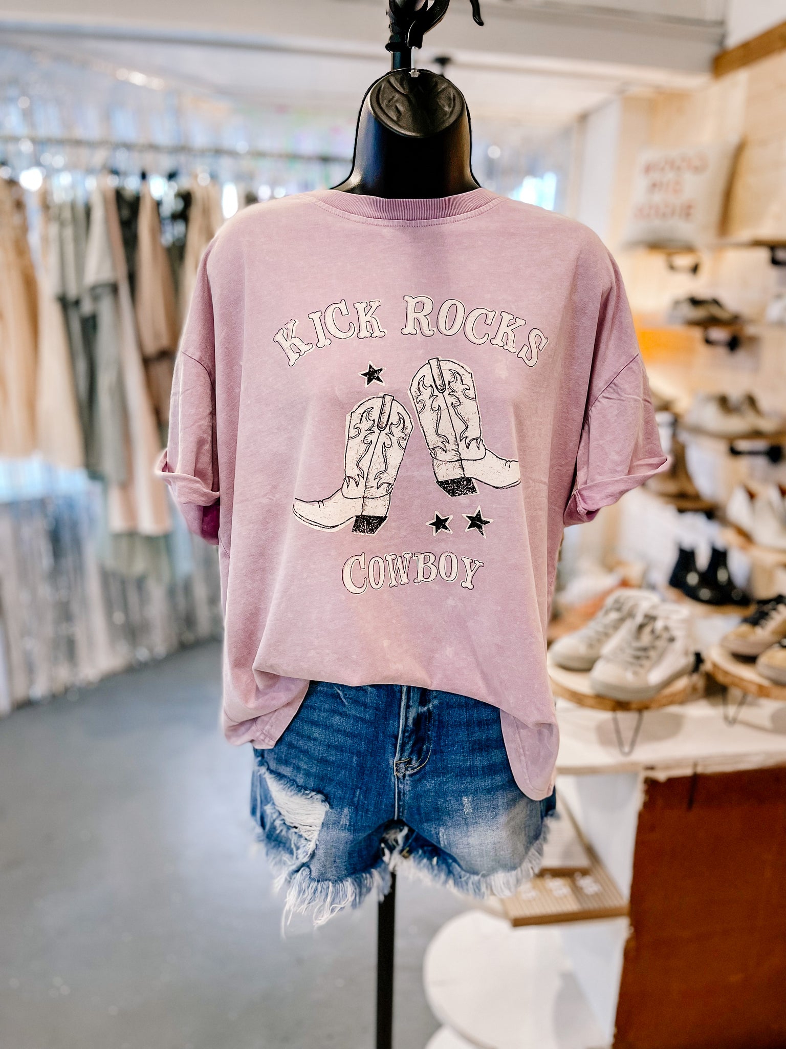 kick rocks cowboy tee | lilac