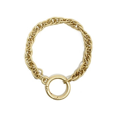 chain + circle bracelet | worn gold