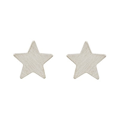 star stud earrings | matte silver
