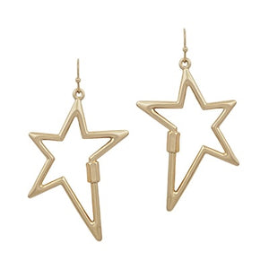 2” open star earrings | gold