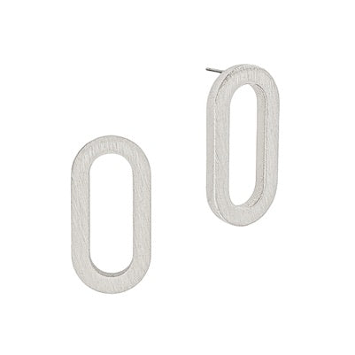 1” hoop stud earring | matte silver