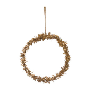 11" round floral wreath | gold foil